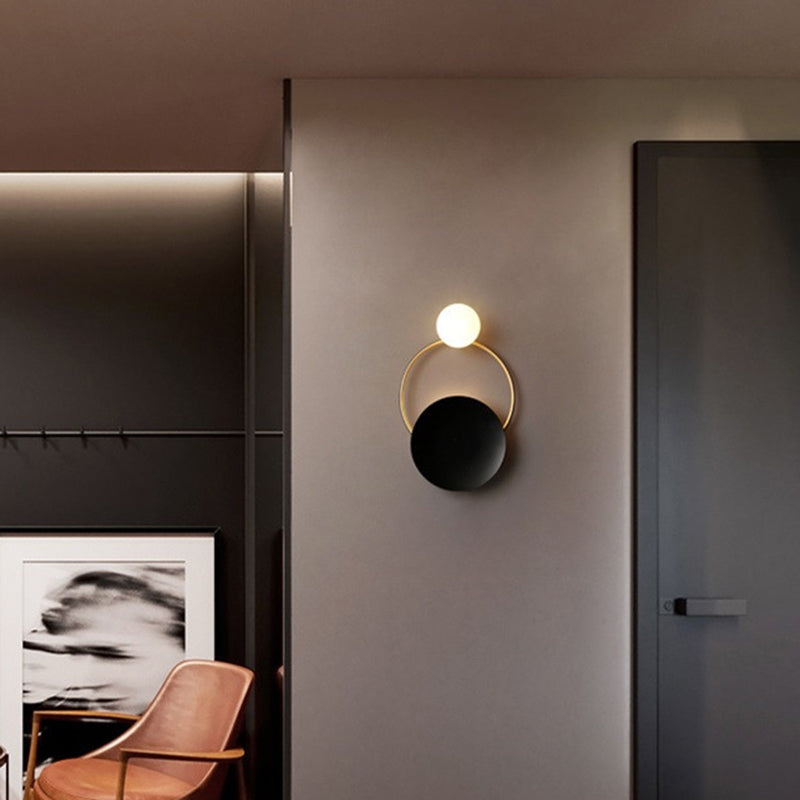 Geometric Wall Mount Lamp Ring with 2-Light Contemporary Minimalist Style Wall Light