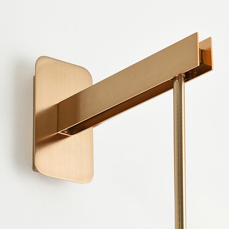 Moderno gambo in metallo applione da parete sospeso in vetro trasparente oblungo vetro a 1 bulbo sconde da parete