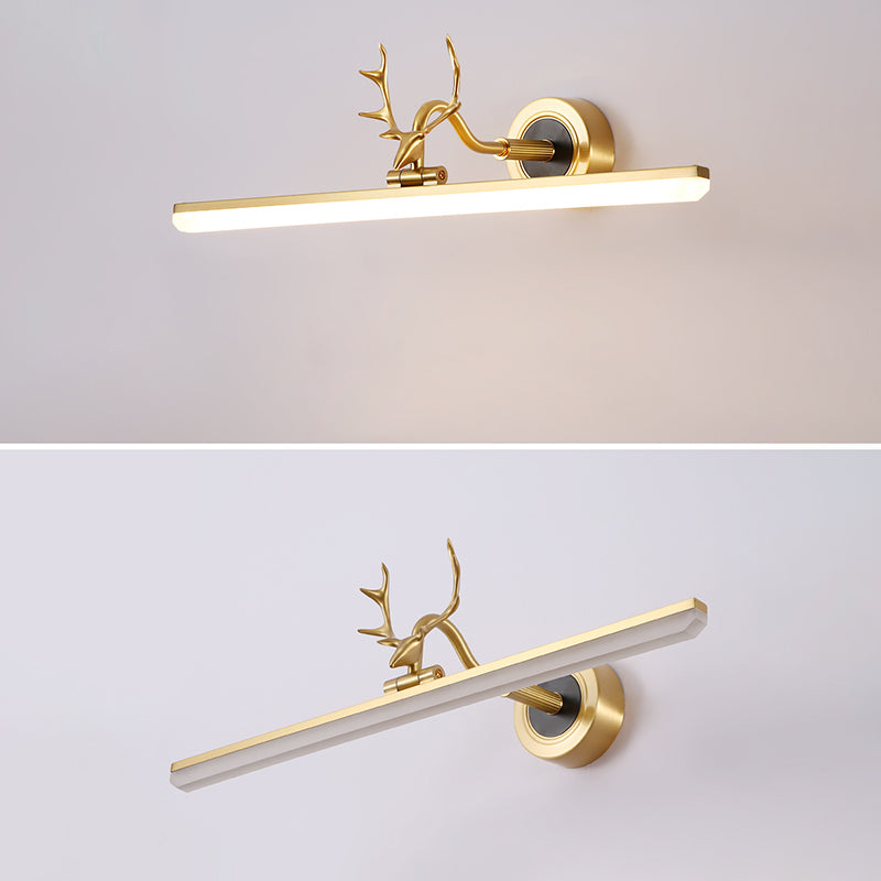 Modern Simple Style Antler Mirror Lamp Fixture LED Mirror Light for Bathroom Washroom