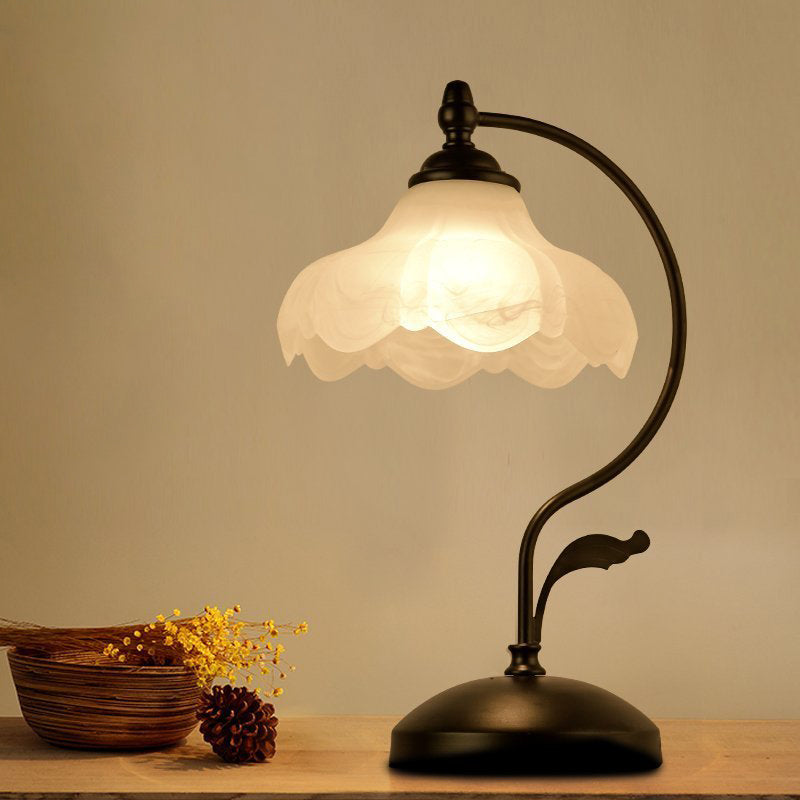 Glass Flower Table Light Contemporary Style Nights and Lamp for Bedroom