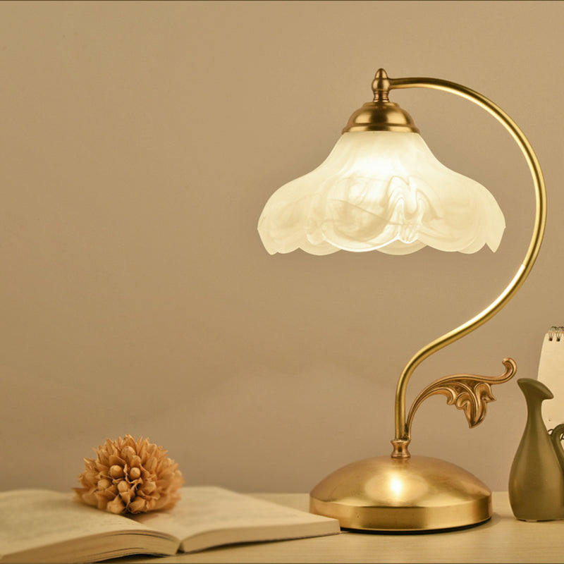 Glass Flower Table Light Contemporary Style Nights and Lamp for Bedroom