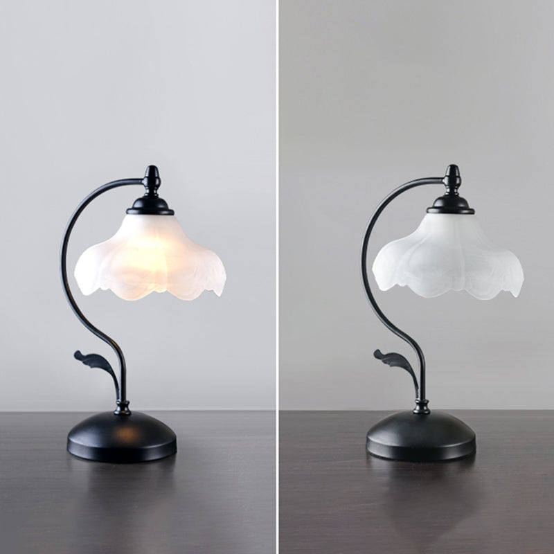 Glass Flower Table Light Contemporary Style Nights and Lamp for Bedroom