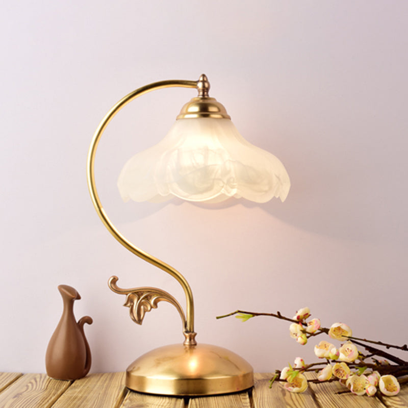 Glass Flower Table Light Contemporary Style Nights and Lamp for Bedroom