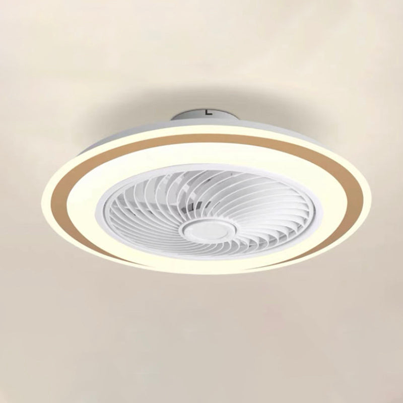 Runde Wohnheimraum LED Deckenventilator Metallic Nordic Semi Flush Mount Lighting