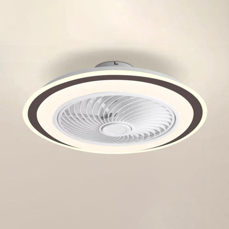 Runde Wohnheimraum LED Deckenventilator Metallic Nordic Semi Flush Mount Lighting