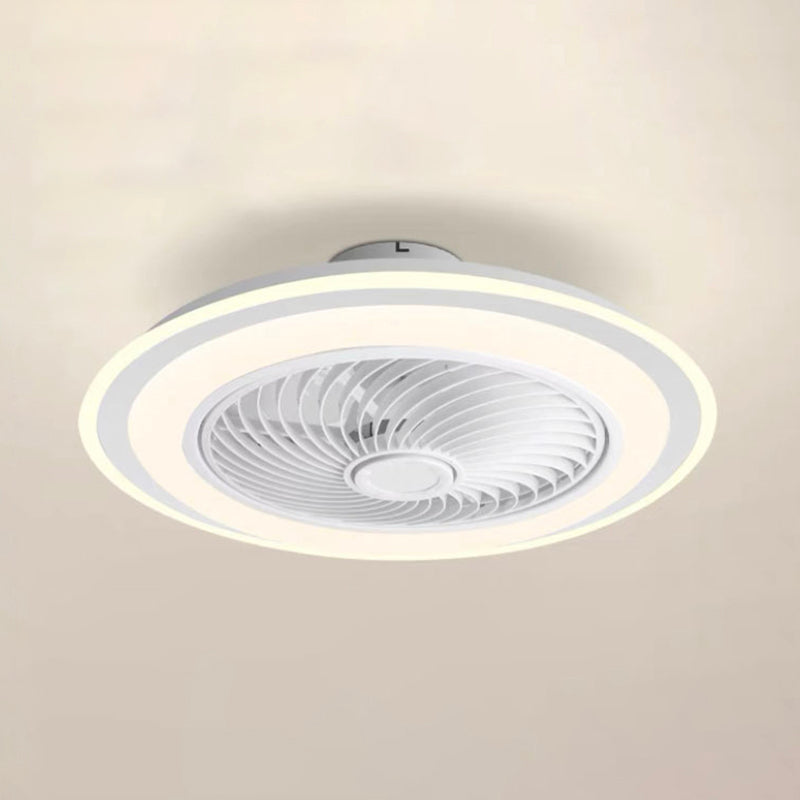 Runde Wohnheimraum LED Deckenventilator Metallic Nordic Semi Flush Mount Lighting