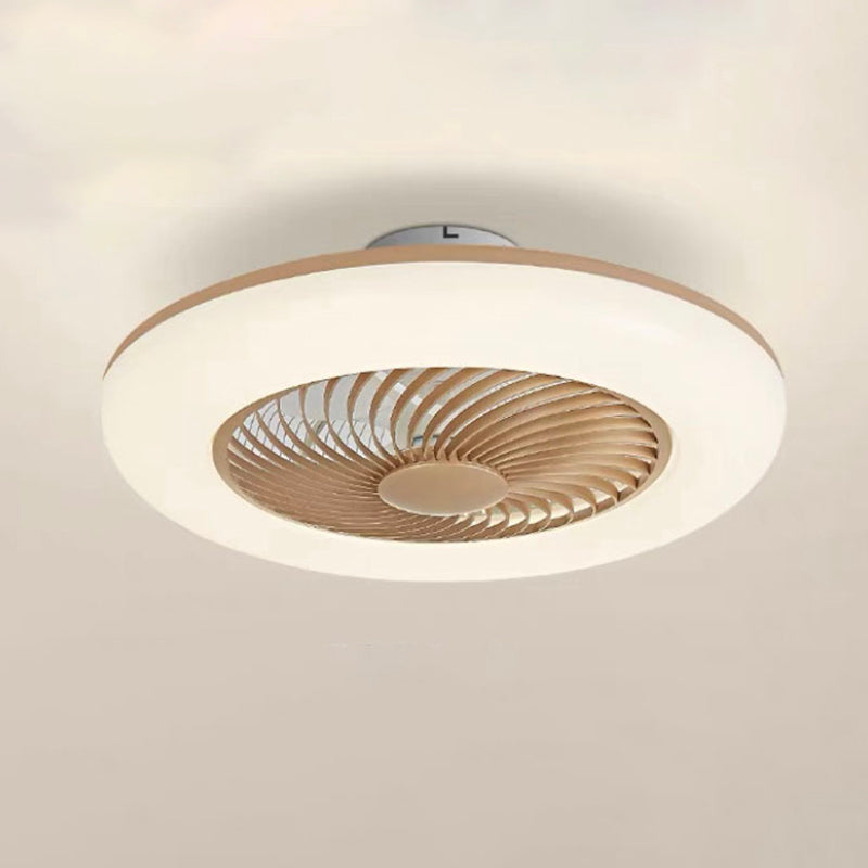 Runde Wohnheimraum LED Deckenventilator Metallic Nordic Semi Flush Mount Lighting