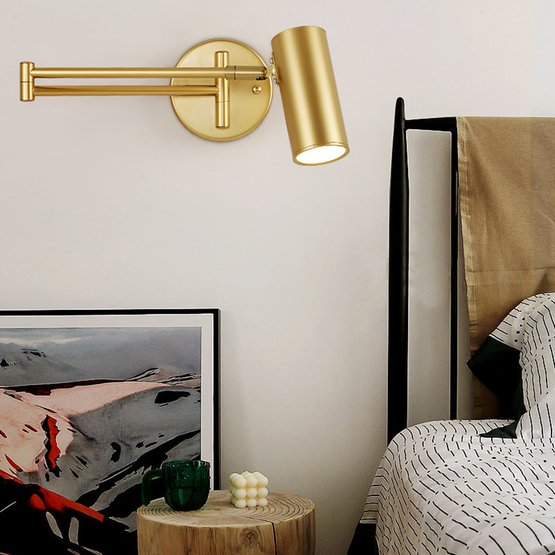 Adjustable Wall Sconce Light Contemporary Modern Metal Shade Wall Light for Bedroom