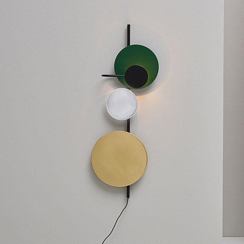 1 Light Round Disc Wall Light Fixtures Postmodern Sconce Light Fixtures