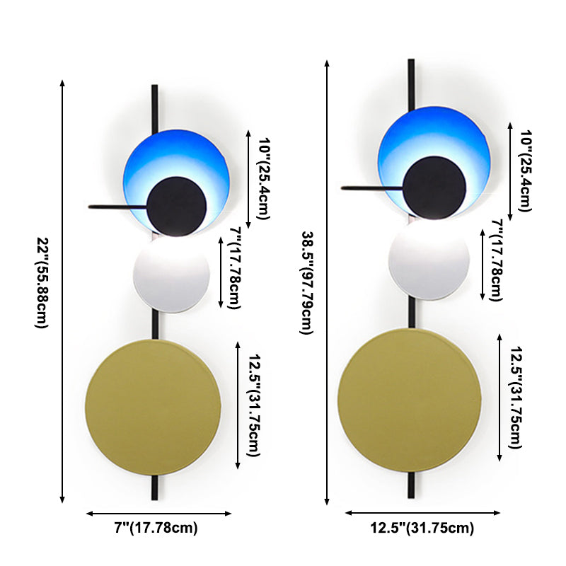 1 Light Round Disc Wall Light Fixtures Postmodern Sconce Light Fixtures