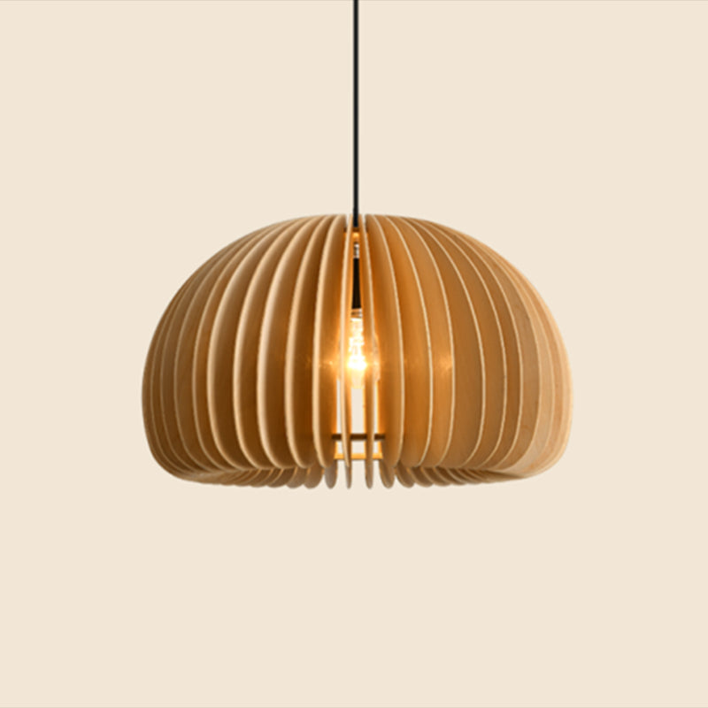 1 lustre de lustre lumineux avec une forme de citrouille en bois simple moderne de style intérieur