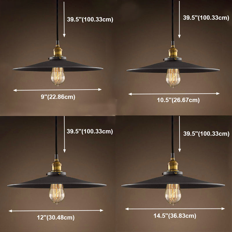 Metal Industrial Pendant Light 1-Light Cone Hanging Ceiling Light for Bar