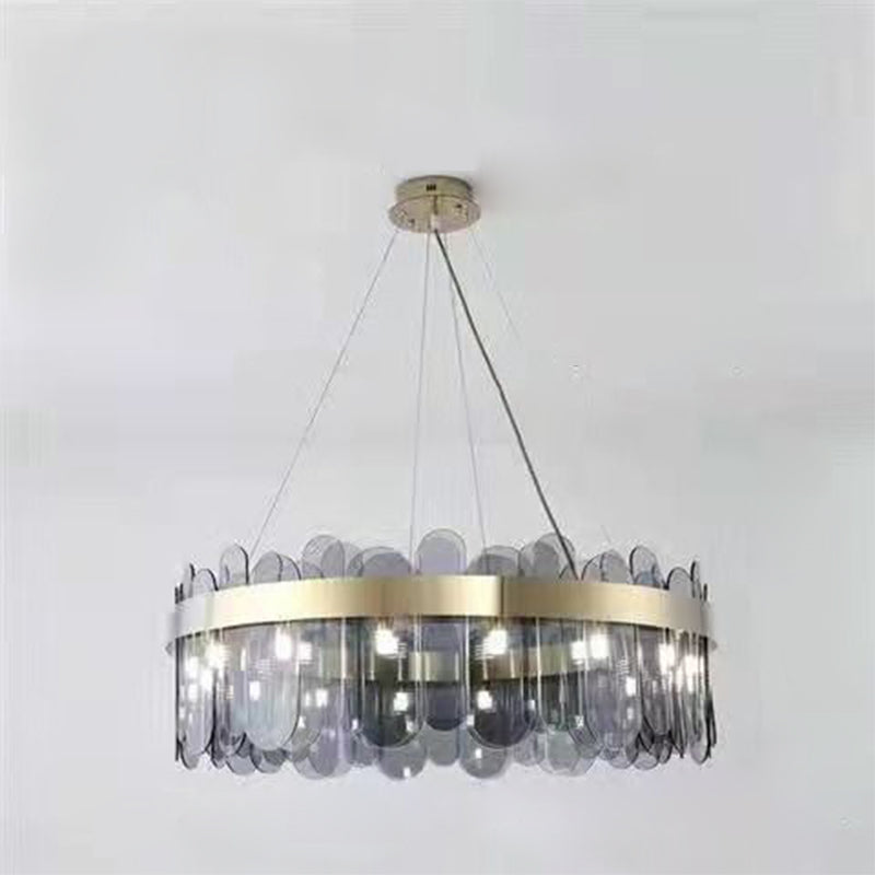 Drum Kronleuchter Leuchte moderne Glasanhänger Beleuchtung für das Restaurant