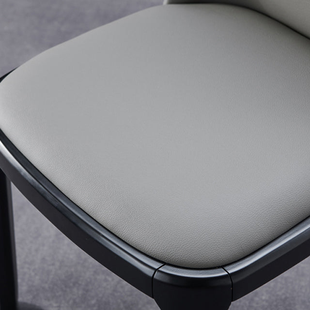 Contemporary Style Leather Chair Wooden Parsons Armless chair for Dining Room