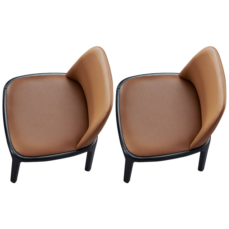 Contemporary Style Leather Chair Wooden Parsons Armless chair for Dining Room