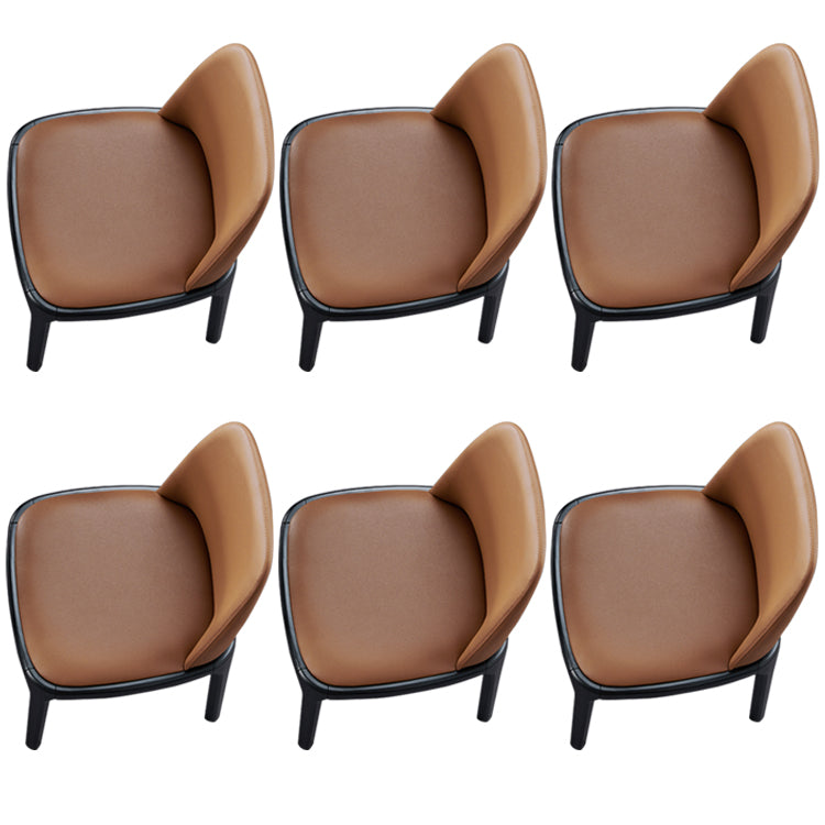 Contemporary Style Leather Chair Wooden Parsons Armless chair for Dining Room