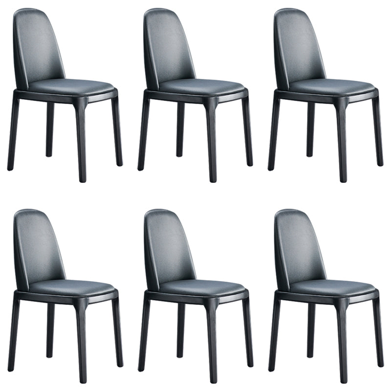 Contemporary Style Leather Chair Wooden Parsons Armless chair for Dining Room