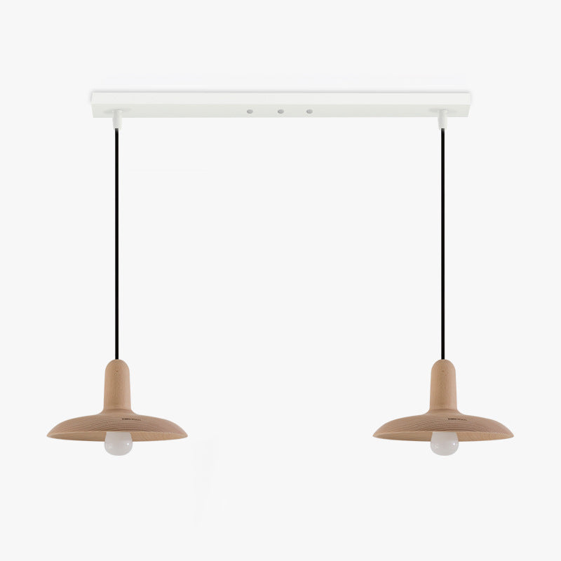 Simplicidad contemporánea Luz de techo de granja con sombra de madera