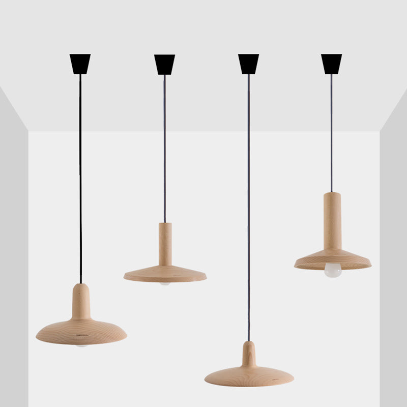 Simplicidad contemporánea Luz de techo de granja con sombra de madera