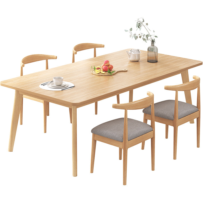 Contemporary MDF Rectangle Shape Dining Set Kitchen Standard Dining Set with 4 Legs Table