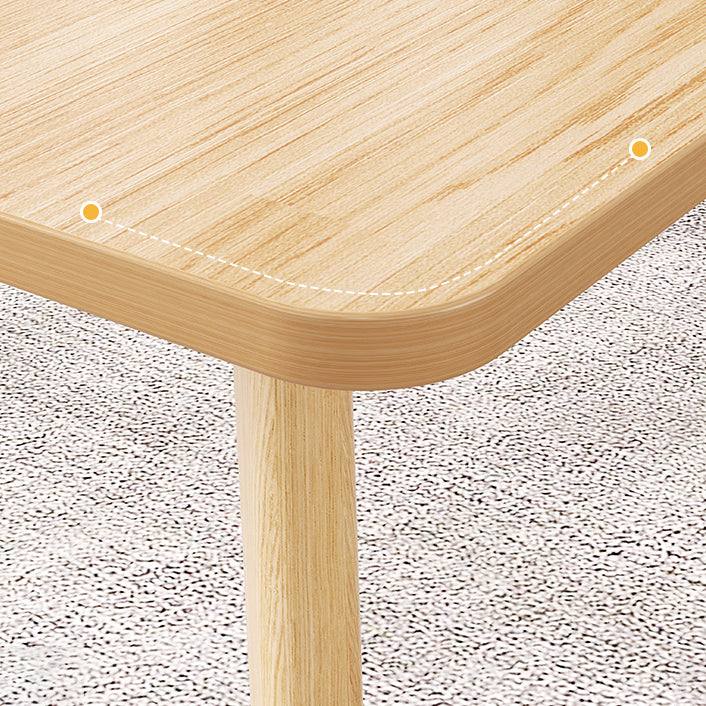 Contemporary MDF Rectangle Shape Dining Set Kitchen Standard Dining Set with 4 Legs Table