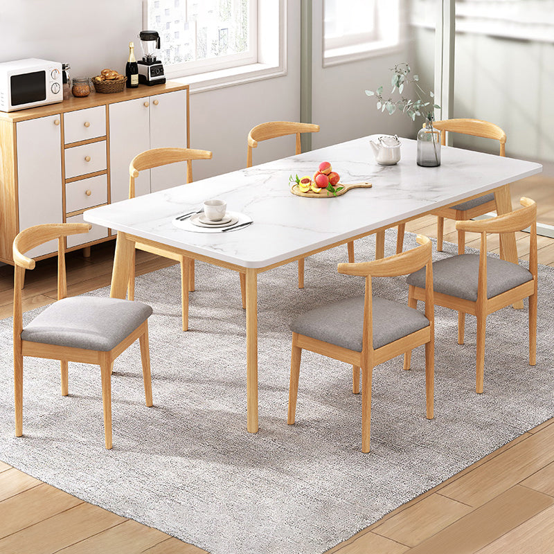 Contemporary MDF Rectangle Shape Dining Set Kitchen Standard Dining Set with 4 Legs Table