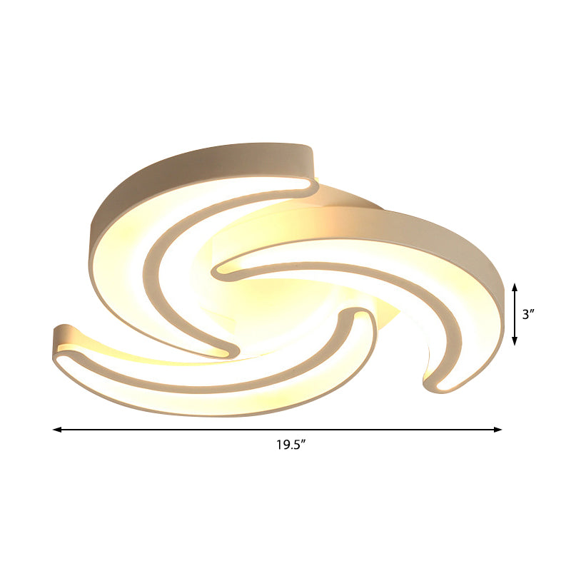 Lámpara de techo LED de iluminación blanca y cálida de acrílico con luz empotrada de flores contemporáneas en blanco para Hotel