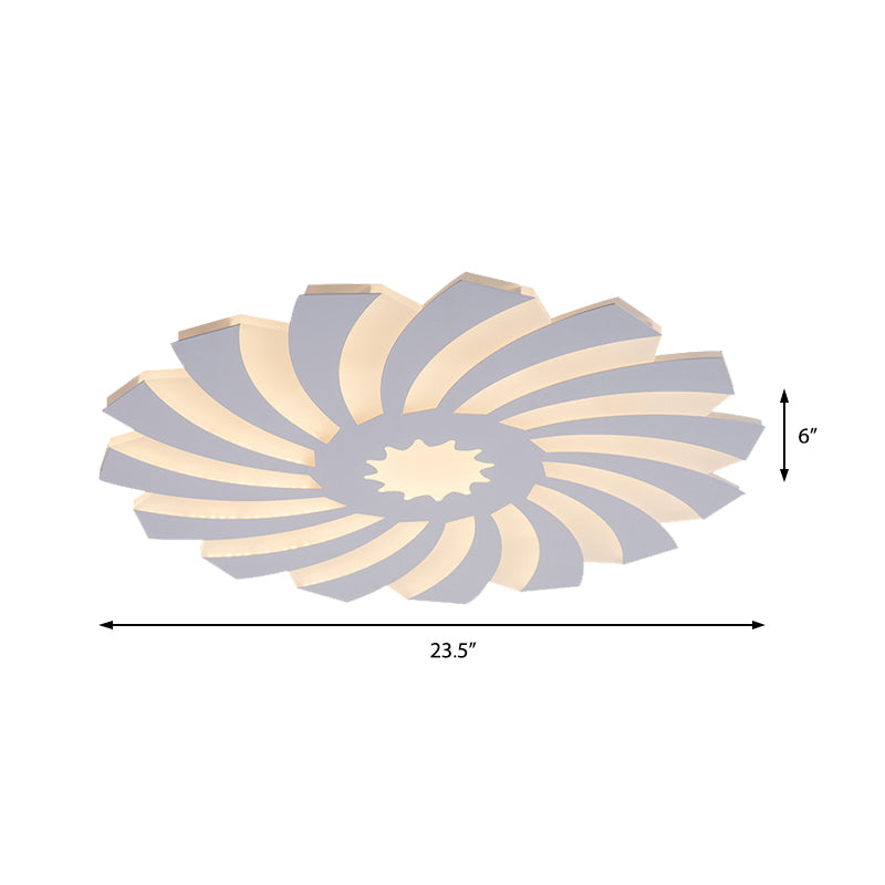 Slaapkamer Hotel Bloem Plafondlamp Acryl Moderne Stijl Warm/Wit Verlichting LED Plafondlamp in Wit