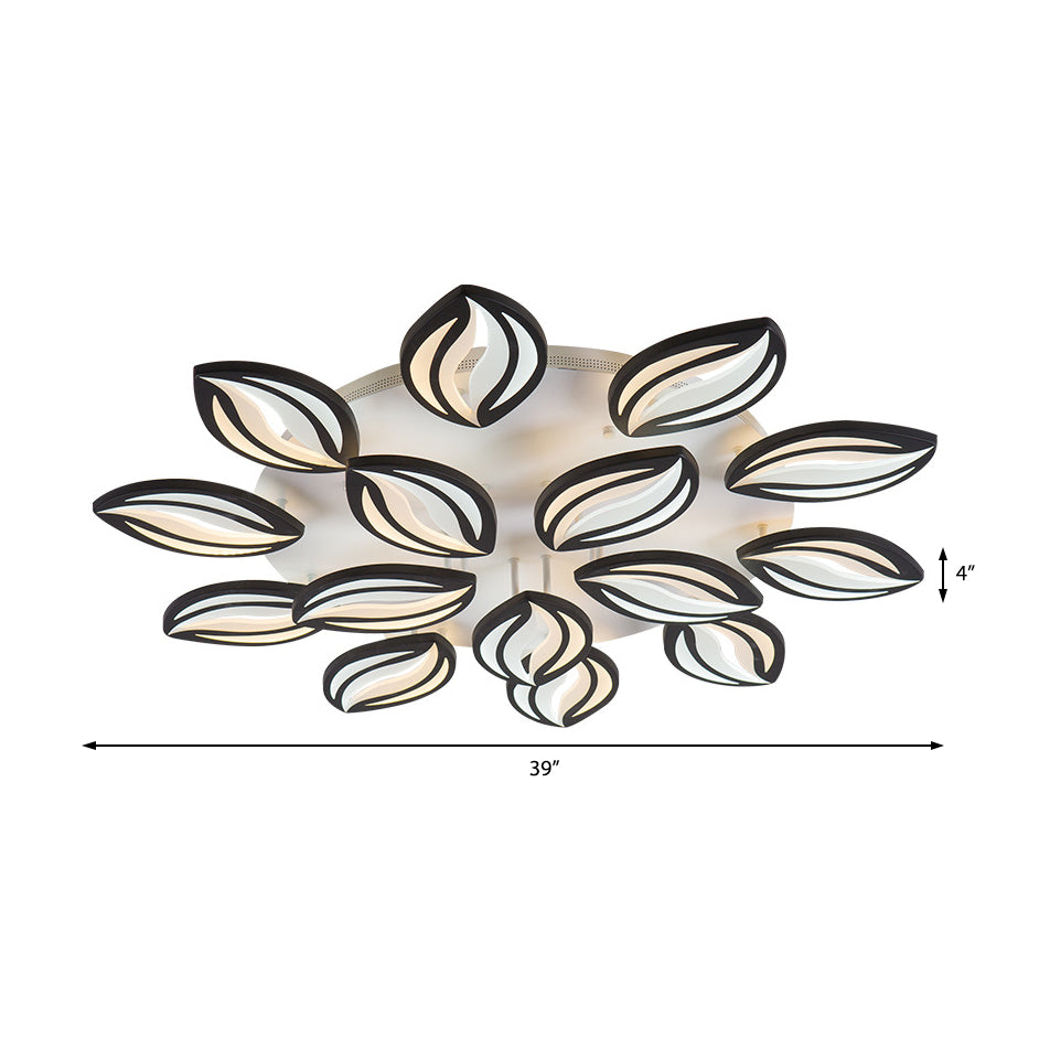 Luz de techo LED de estilo de montaje de hoja acrílico en negro para tiendas de hoteles