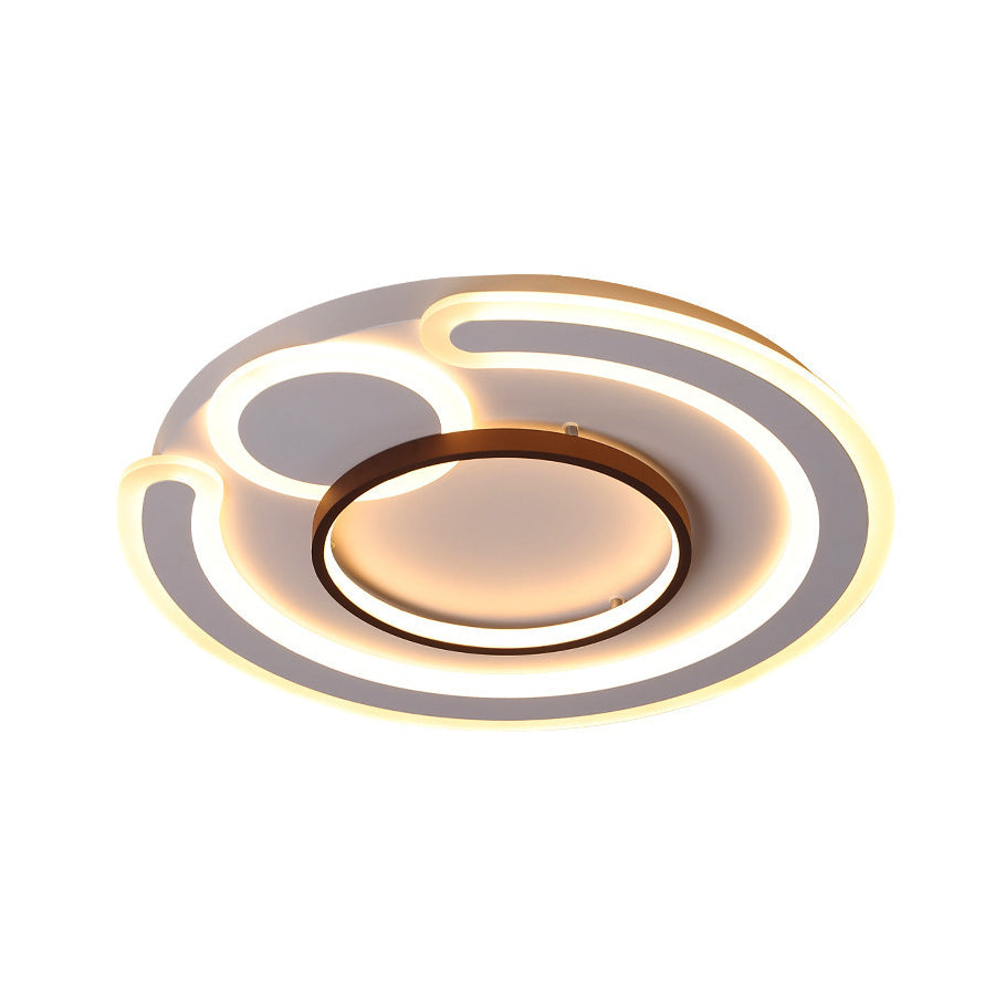 16.5"/20.5"/24.5" Wide Metal Round Ceiling Flush Mount Nordic Style White Flush Lamp in Warm/White