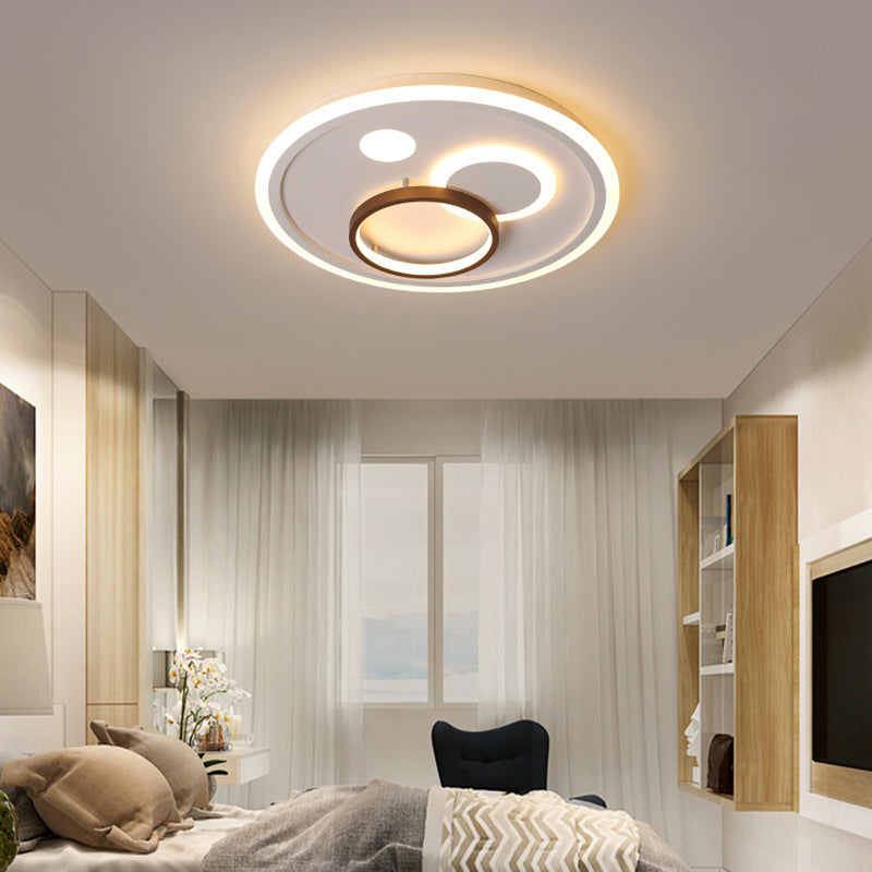 16,5 "/20,5" /20,5 " Wide Nordic Style round Rild Lighting Lamp Metal Integrado Led White Flush Lighting with Diffuser