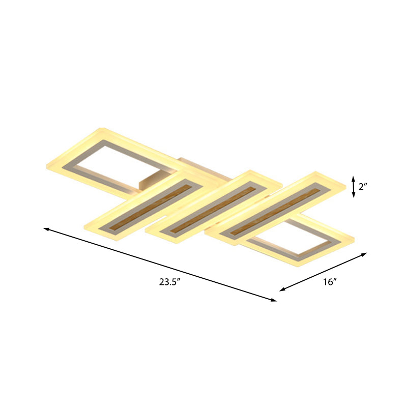 Simplicidad de iluminación de techo lineal de led de metal Blanco de montaje de luz de techo de montaje de color blanco con difusor, 23,5 "/31,5" /39 "