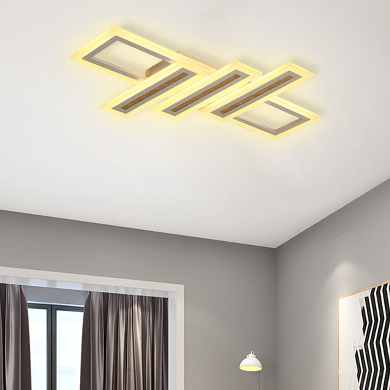 Led lineaire plafondverlichting Eenvoud Metaal Wit Inbouwplafondlamp met diffuser, 23,5"/31,5"/39" breed