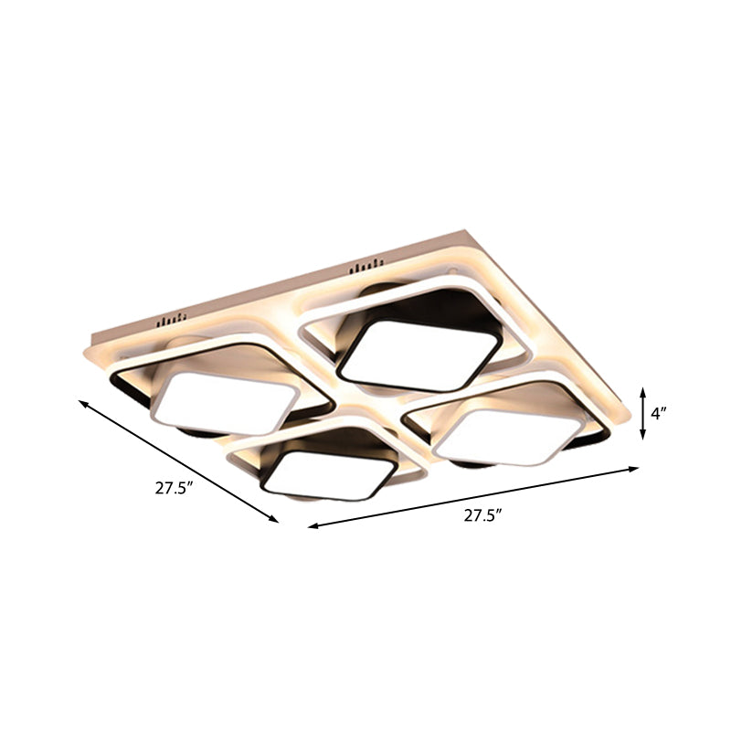 Negro y blanco de cubo Flushmount Light Modern Simple Led Indoor Rush Mount Light light in Third Gear, 27,5 "/41" W