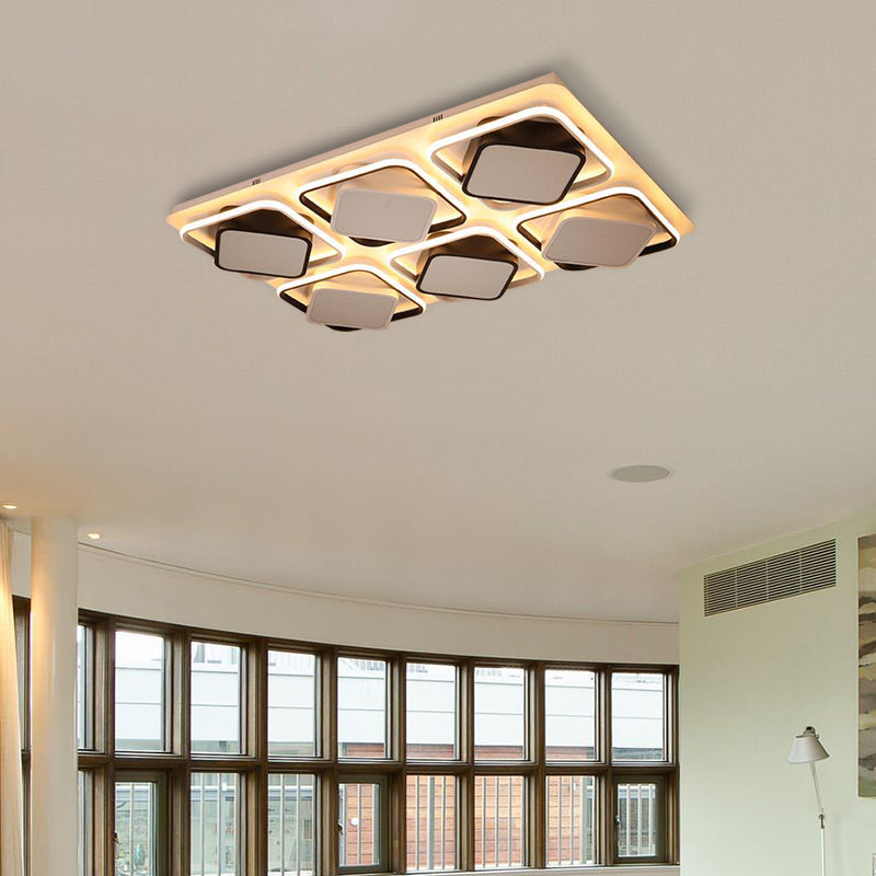 Negro y blanco de cubo Flushmount Light Modern Simple Led Indoor Rush Mount Light light in Third Gear, 27,5 "/41" W