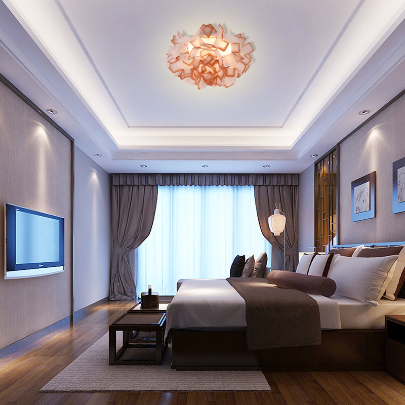 Art Deco Sinuous Flushmount Light with Acrylic Shade Led Bedroom Flush Lighting