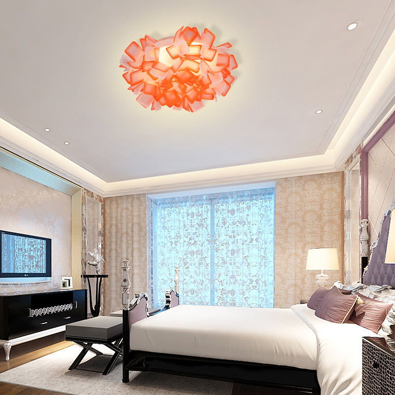 Art Deco Sinuous Flushmount Light with Acrylic Shade Led Bedroom Flush Lighting