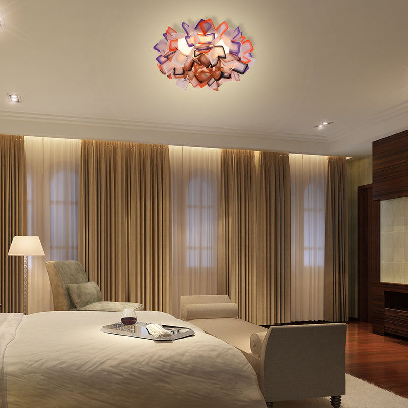 Art Deco Sinuous Flushmount Light with Acrylic Shade Led Bedroom Flush Lighting