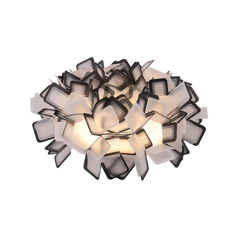 Art Deco Sinuous Flushmount Light with Acrylic Shade Led Bedroom Flush Lighting