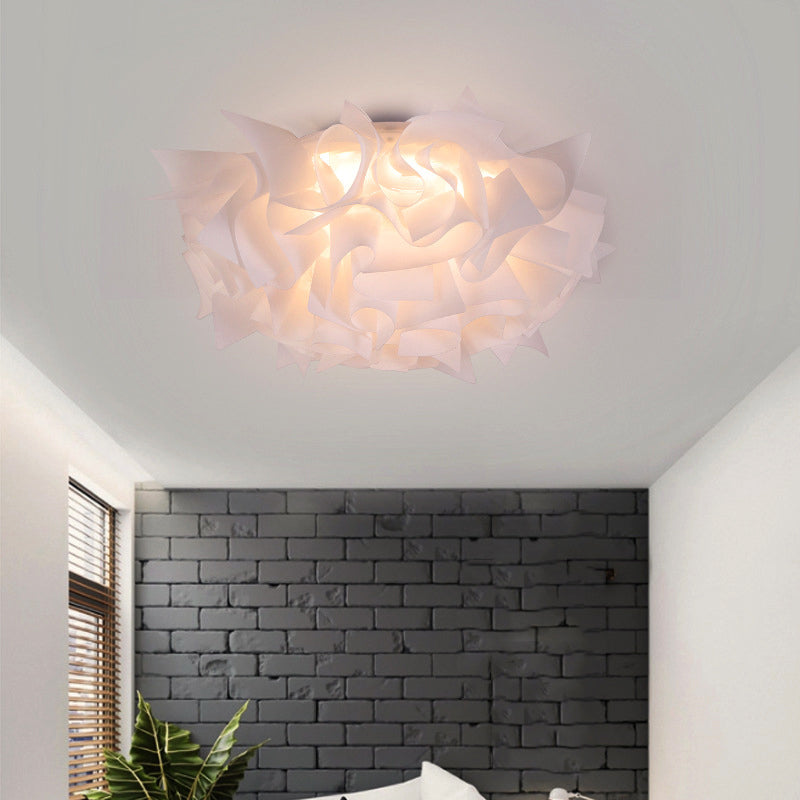 Acrylic Bloom Flush Ceiling Lamp Contemporary Led Ceiling Light Fixture in Blue/Brown/Orange