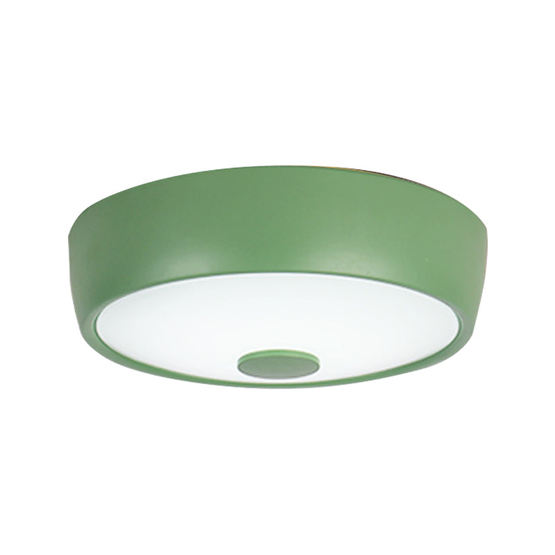 Macaron Drum Lampada da incasso a soffitto in metallo a LED per cameretta dei bambini Illuminazione da incasso in nero/verde/rosa/giallo con diffusore in vetro smerigliato