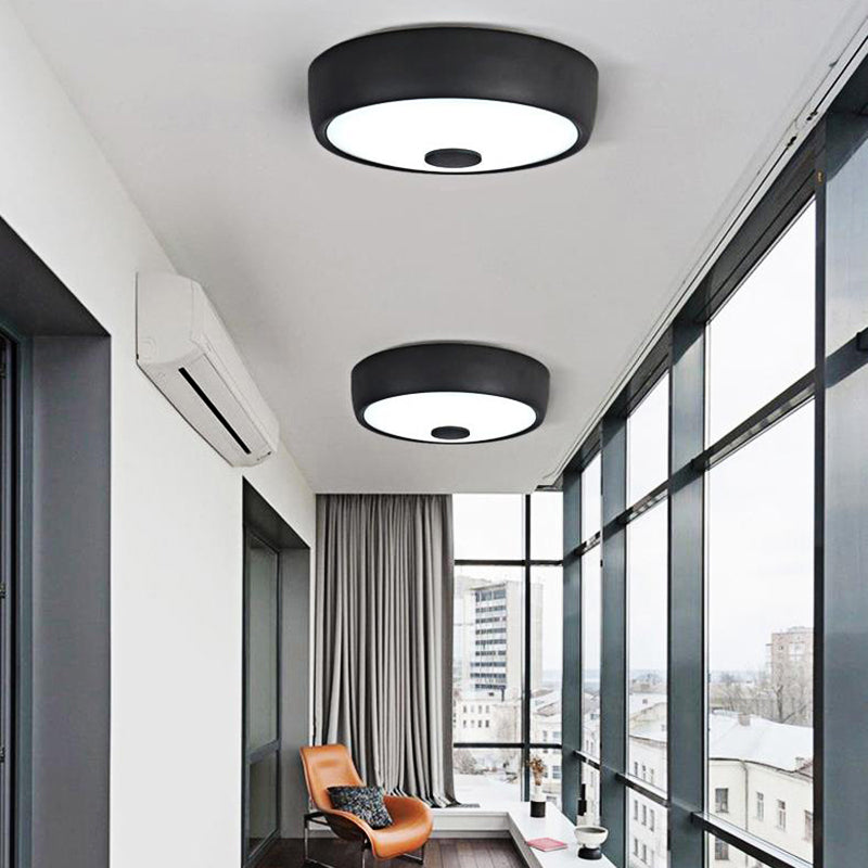 Macaron Drum Lampada da incasso a soffitto in metallo a LED per cameretta dei bambini Illuminazione da incasso in nero/verde/rosa/giallo con diffusore in vetro smerigliato