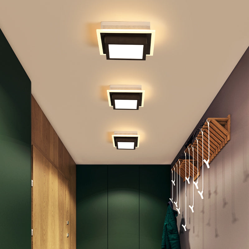 Acryl rond/vierkant/driehoek plafondlamp gang foyer moderne stijl LED-plafondlamp in zwart/wit