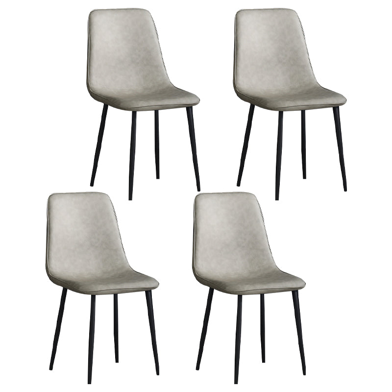 Contemporary Style Metal Chair Kitchen Dining Solid Back Dining Side Chairs