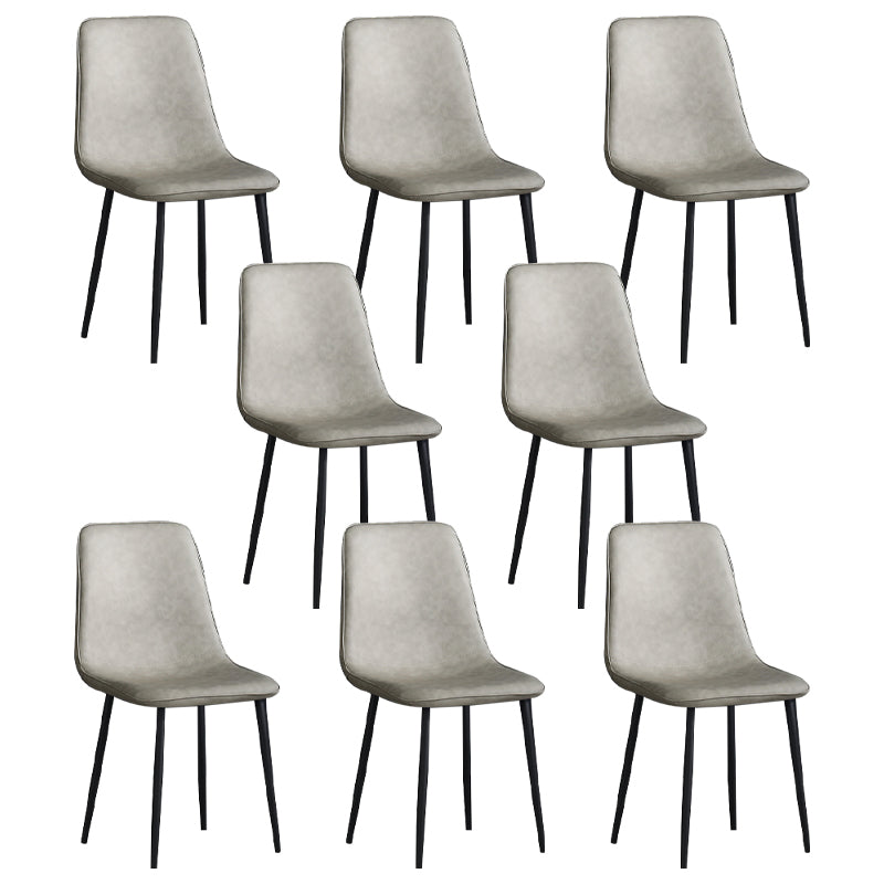 Contemporary Style Metal Chair Kitchen Dining Solid Back Dining Side Chairs