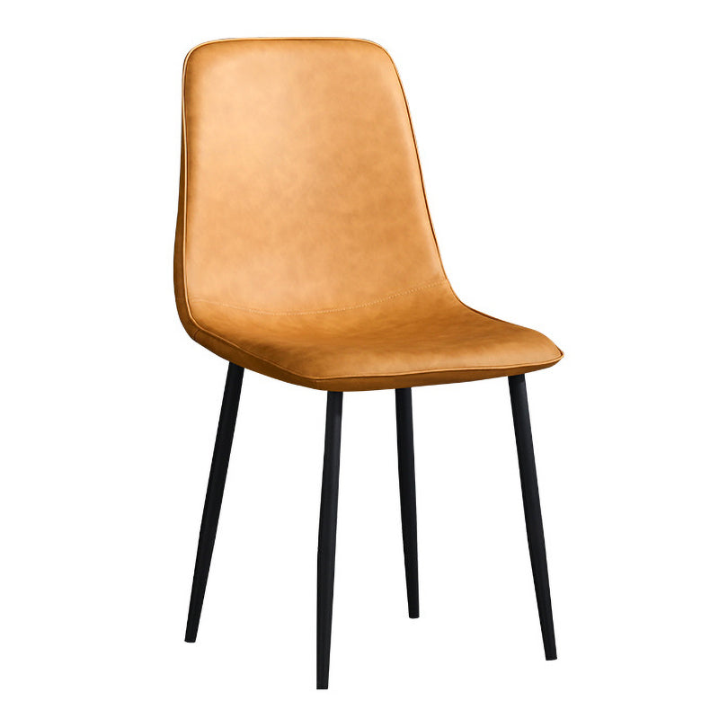 Contemporary Style Metal Chair Kitchen Dining Solid Back Dining Side Chairs