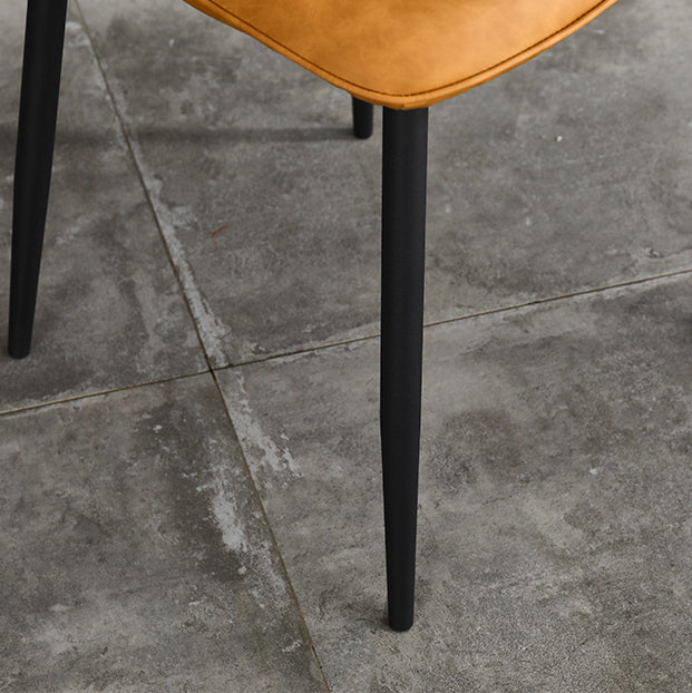 Contemporary Style Metal Chair Kitchen Dining Solid Back Dining Side Chairs