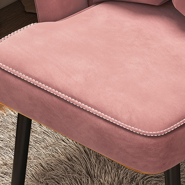 Chaise d'appoint contemporaine en métal, avec bras rembourrés, avec couronne et dossier supérieur