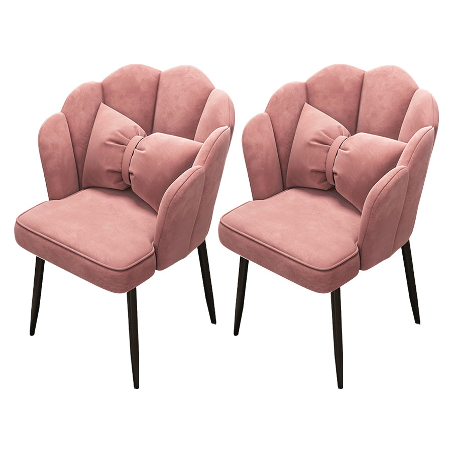 Chaise d'appoint contemporaine en métal, avec bras rembourrés, avec couronne et dossier supérieur