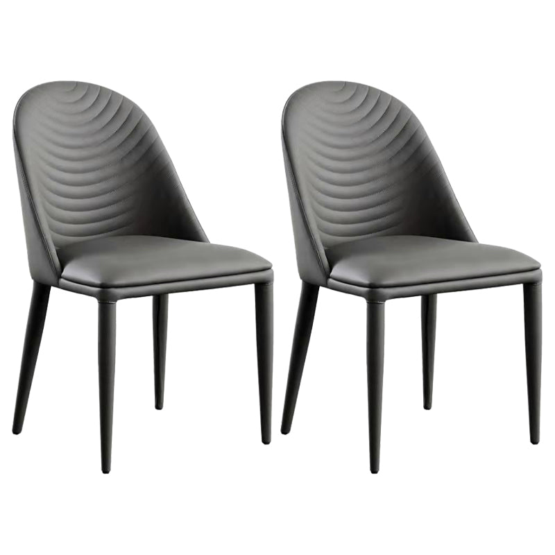 Contemporary Metal Dining Room Chairs Upholstered Armless Dining Chairs for Home Use